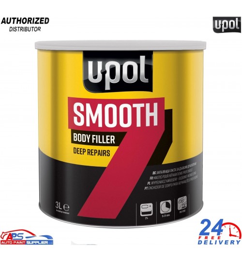 U-POL Smooth 7 3L Car Body Filler with BPO Hardener – Easy Sanding